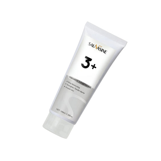 Tube of Sauvasine 3+ cream on a beige background