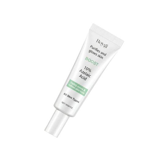 Skincare tube labeled 'Hoygi' on a beige background